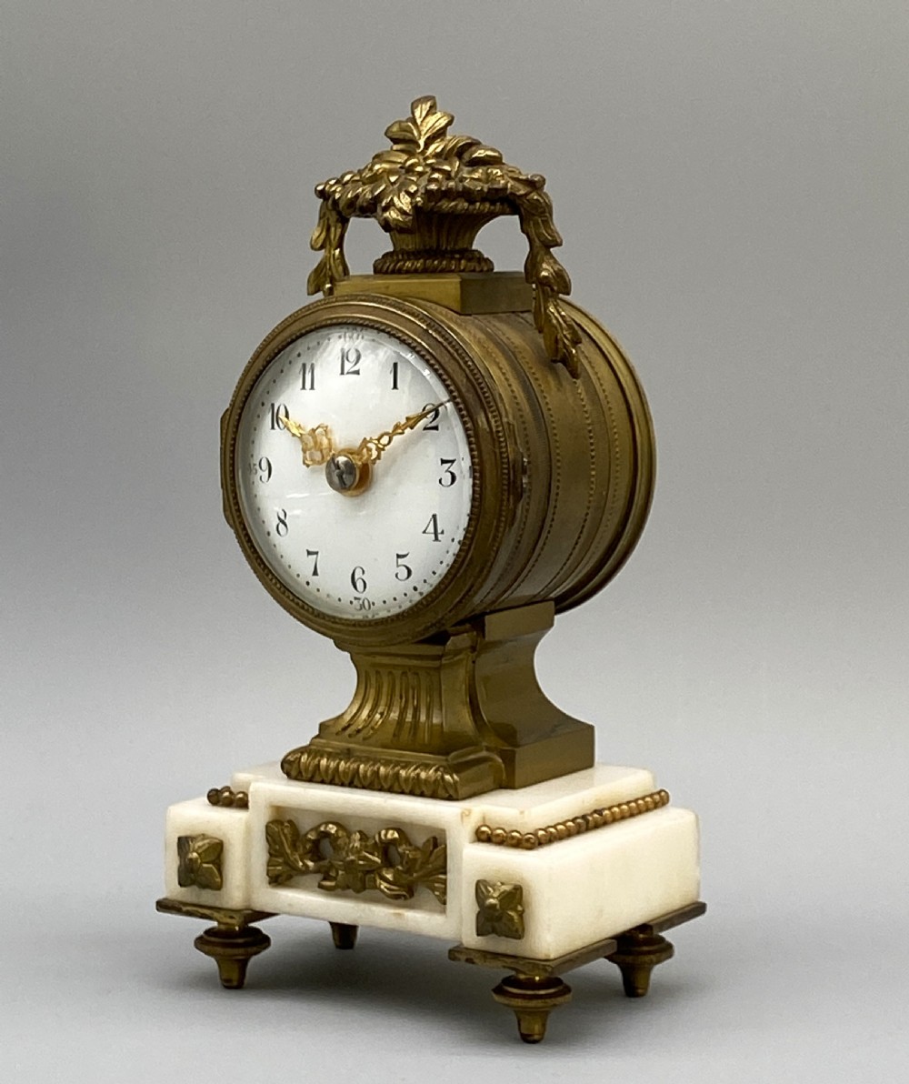 c. 1870 RARE & SUPERB FRENCH MINIATURE BRONZE ORMOLU TIMEPIECE CLOCK SWISS MOVT View IV