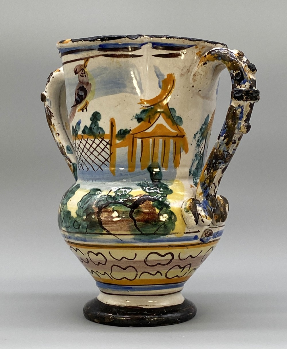 Circa 1600 Large Italian Majolica Polychrome Pharmacy Jug Jar - Exceptional! View X