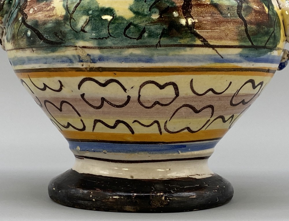 Circa 1600 Large Italian Majolica Polychrome Pharmacy Jug Jar - Exceptional! View XV