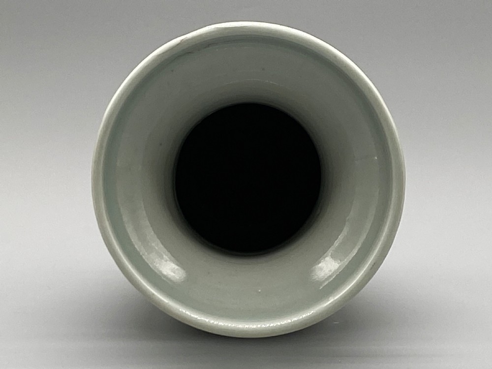 Superb 18th-Century Chinese Qing Dynasty Celadon Ground Orchids Vase View XI