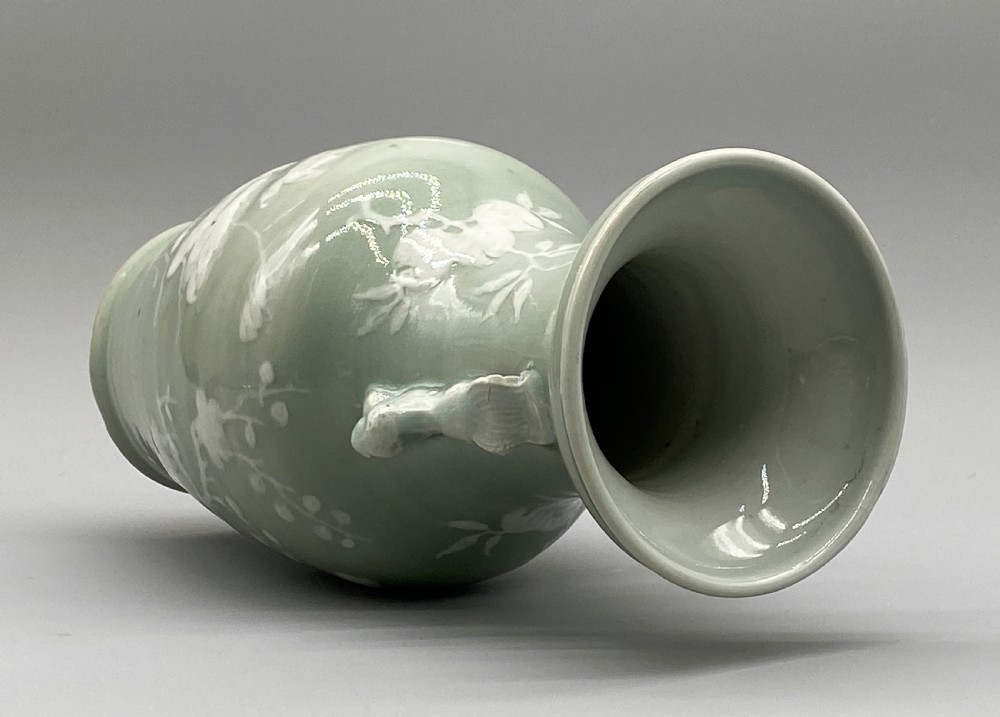Superb 18th-Century Chinese Qing Dynasty Celadon Ground Orchids Vase View XVIII