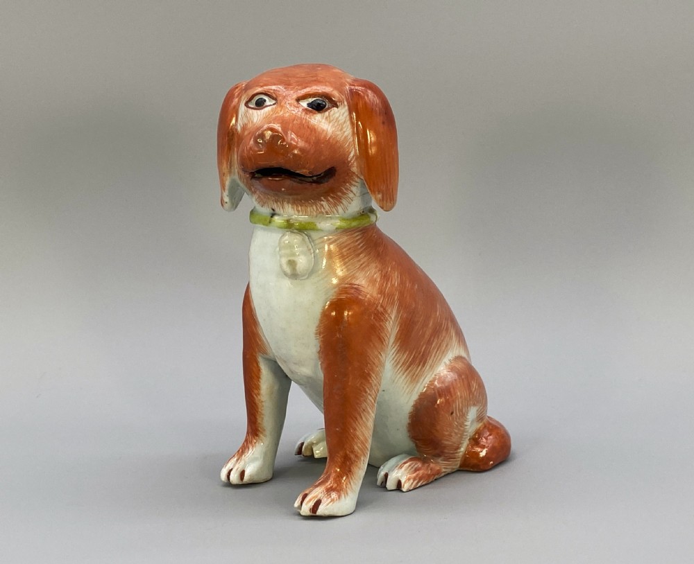 Exceptionally Rare 18thC Qianlong Period Chinese Porcelain Dog Statue Figurine