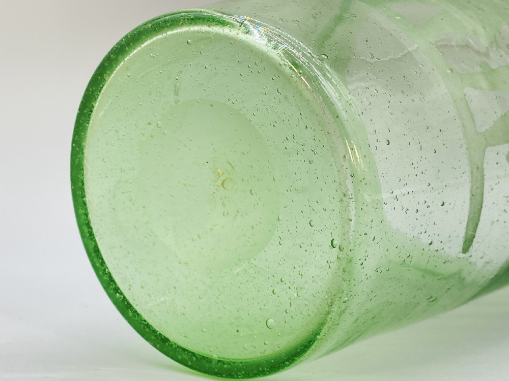 Large Superb 18thC Hand-Blown Engraved Green Glass Beaker Vase circa 1760 View XVII