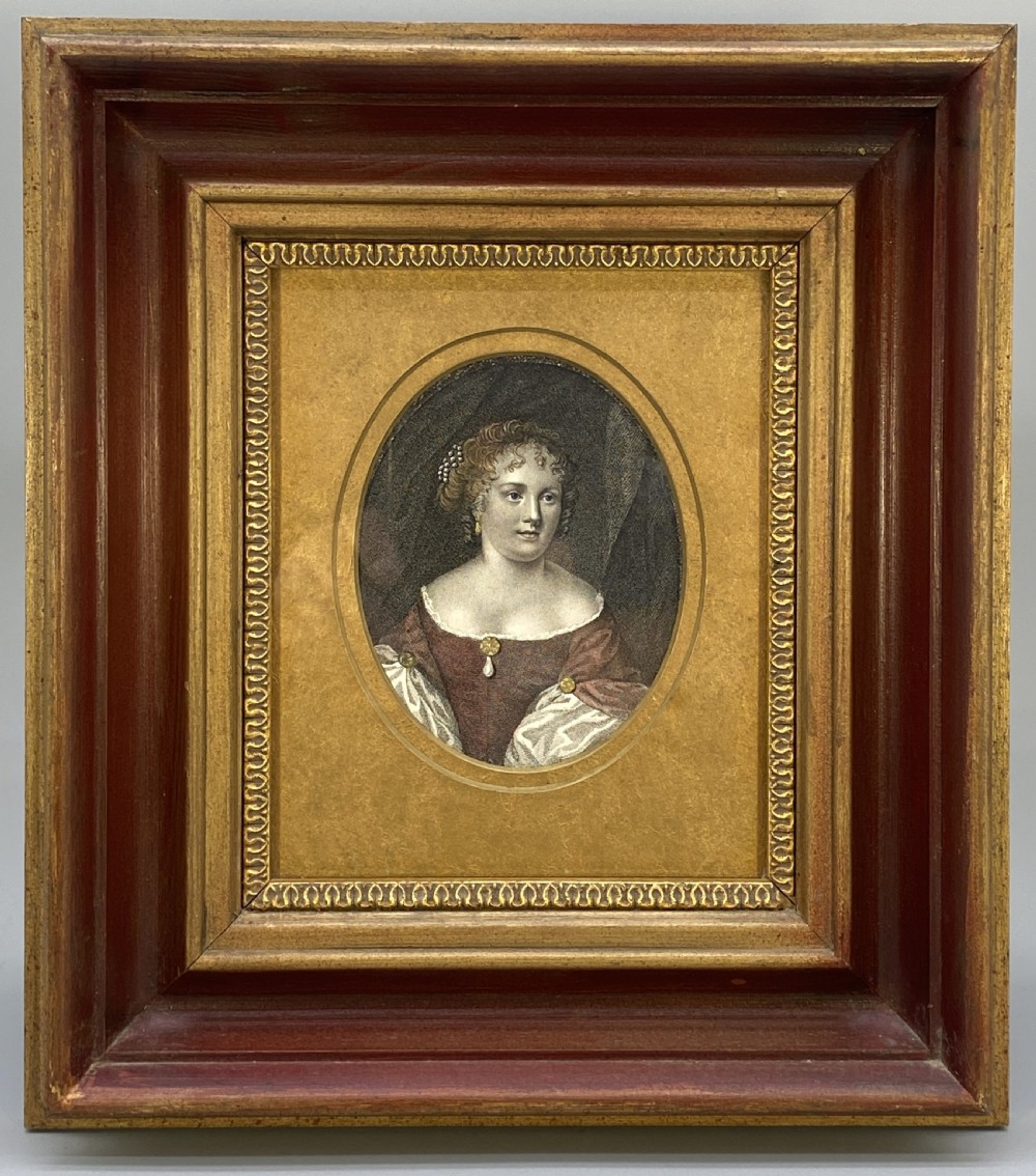 c. 1801 Superb Pair Georgian Hand-Coloured Portrait Engravings Of Actresses View III