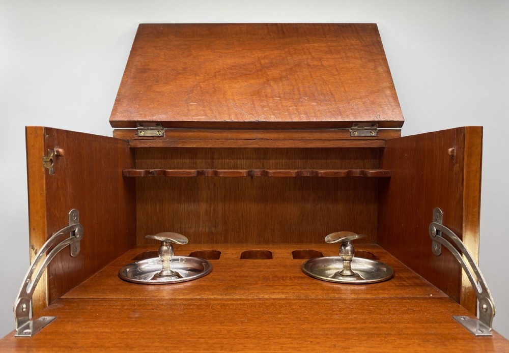 Finest Quality English Edwardian Antique Satinwood Smokers Collectors Cabinet View V