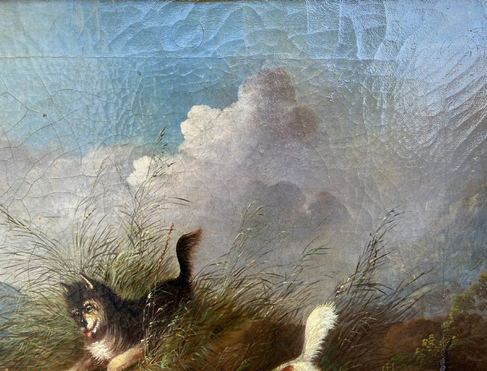 Original George Armfield (1808-1893) Terriers Hunting Oil Painting View XII
