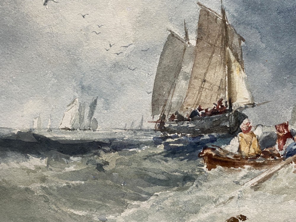 William Roxby Beverley (1811-1889) Fine Watercolour Painting Rough Seas Maritime View IX