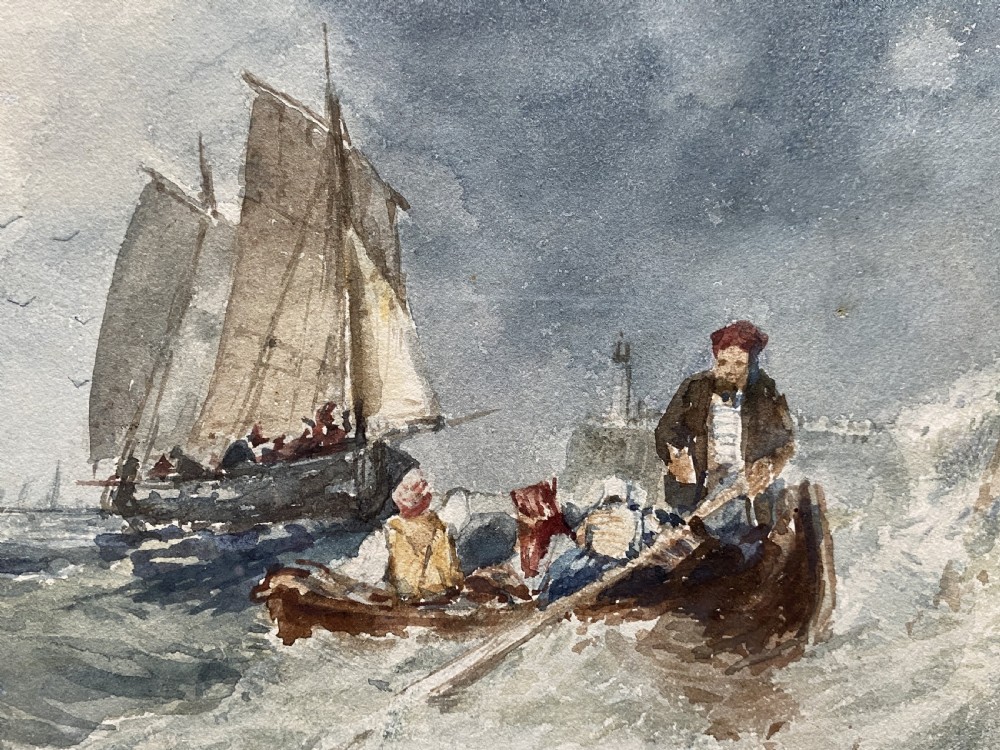 William Roxby Beverley (1811-1889) Fine Watercolour Painting Rough Seas Maritime View X