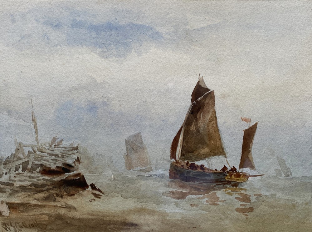 William James Callcott (fl 1843-1896) AFTER THE STORM Maritime Painting View II