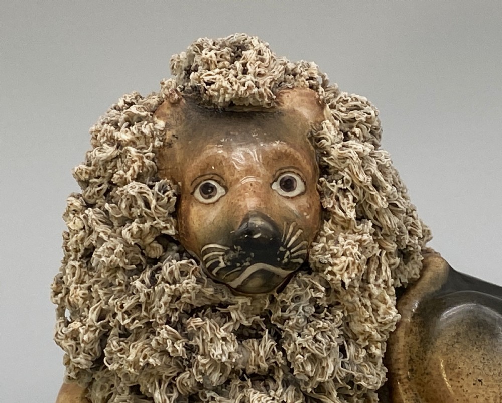 c. 1840 Lion and Lamb By John and Rebecca Lloyd Staffordshire Pottery Figurine View XII