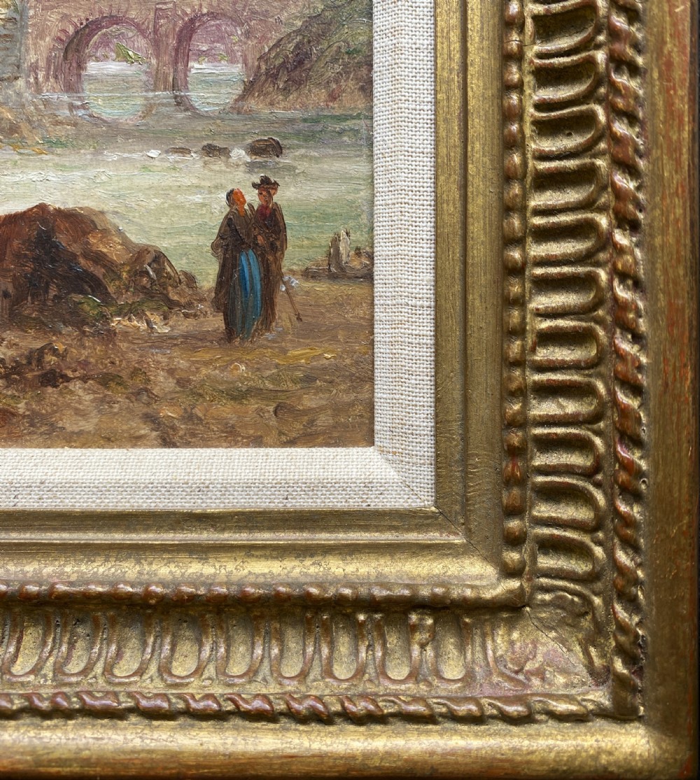 Felice Auguste Rezia (1835-1907) Italian Landscape Oil on Panel Painting (1of2) View IX