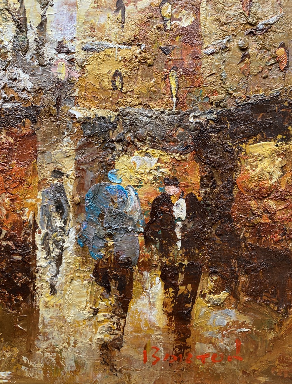 c. 1960 Superb Post-Impressionist Cityscape Oil and Impasto Painting (1 of 2) View VII