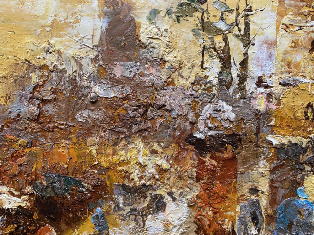 c. 1960 Superb Post-Impressionist Cityscape Oil and Impasto Painting (1 of 2) View VIII