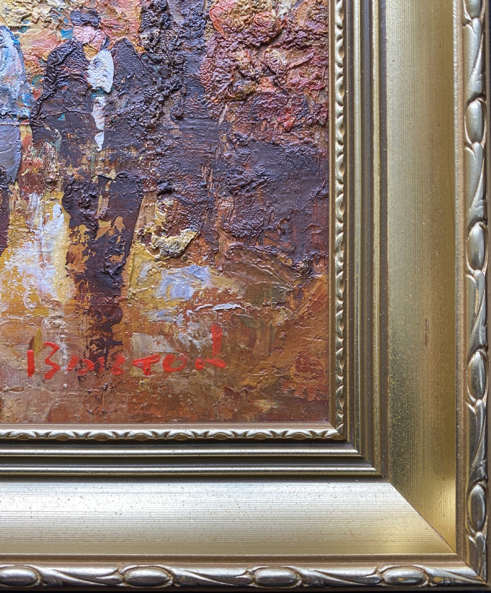 c. 1960 Superb Post-Impressionist Cityscape Oil and Impasto Painting (1 of 2) View XIII