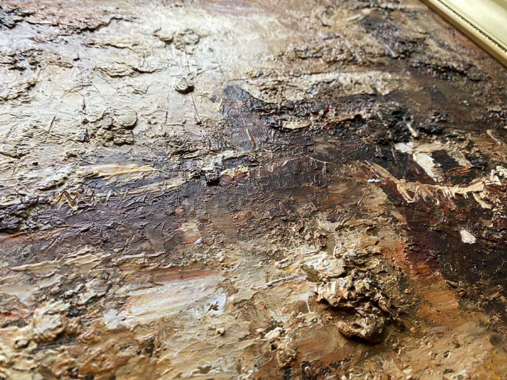c. 1960 Superb Post-Impressionist Seascape Oil and Impasto Painting (2of 2) View VIII