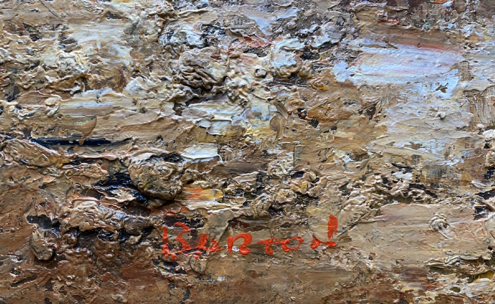 c. 1960 Superb Post-Impressionist Seascape Oil and Impasto Painting (2of 2) View IX