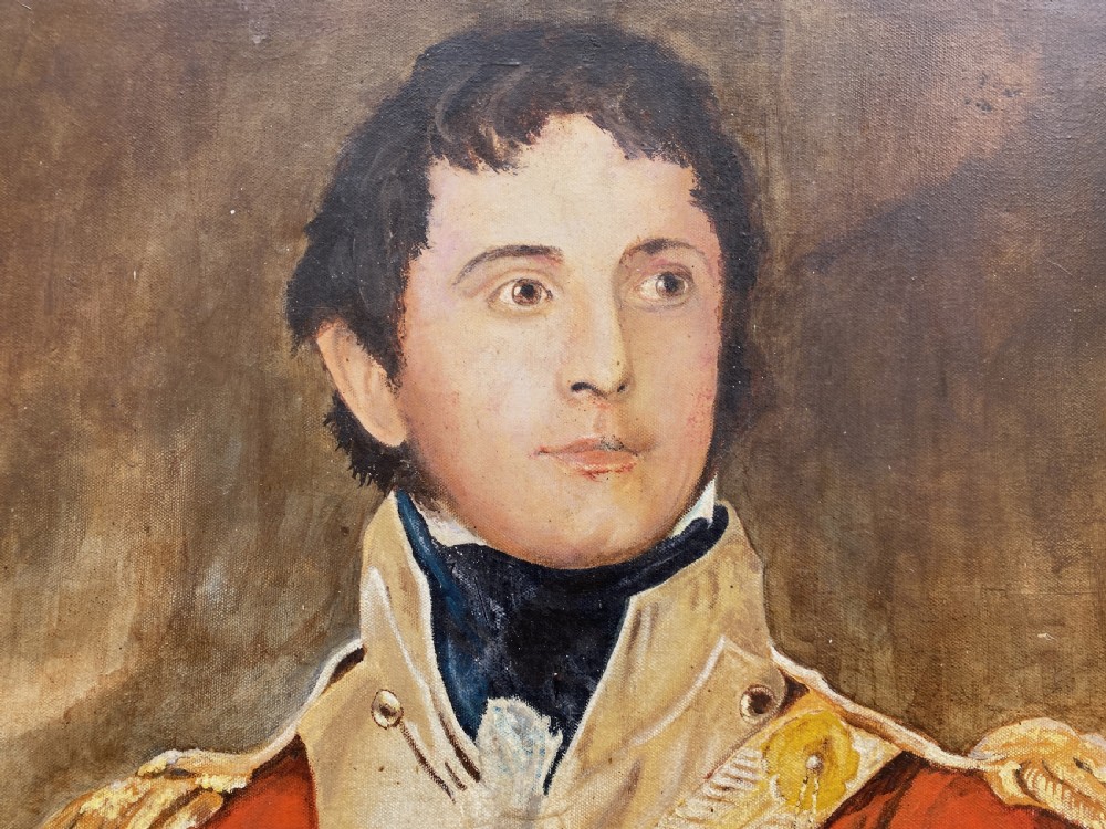 Primitive 17th-Century Style Aristocratic Gent Oil Portrait Painting circa 1960 View IV