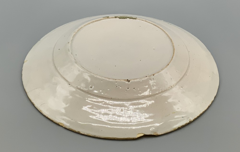 Gorgeous 18th-Century Dutch Delft Manganese and Polychrome Charger Plate View XIV