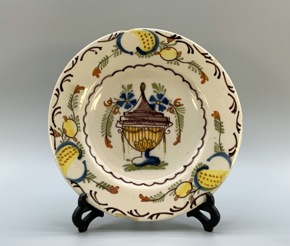 Gorgeous 18th-Century Dutch Delft Manganese and Polychrome Charger Plate View XV