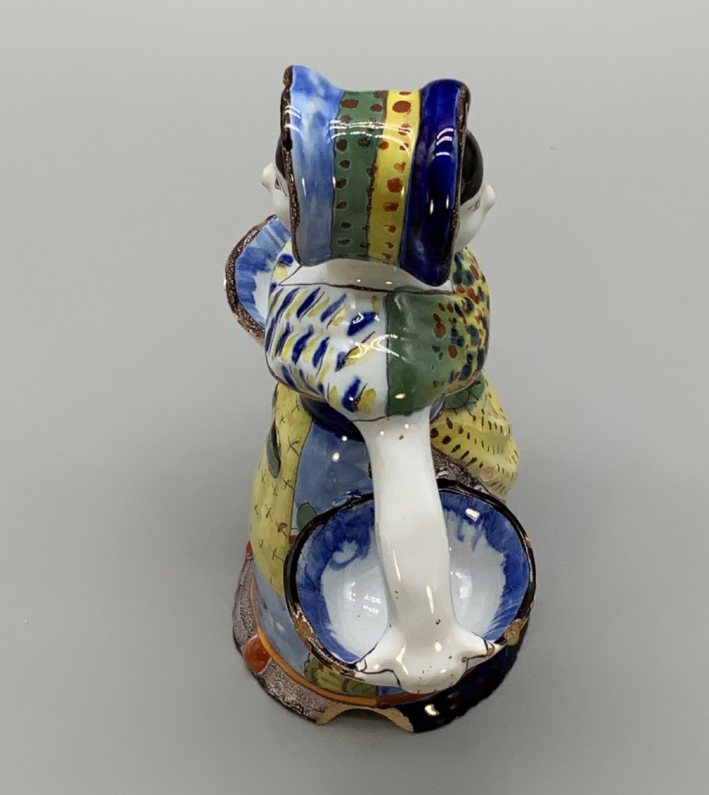 Rare 19th-Century French Polychrome Faience Delft Double Salt Cellar Saleron View XIII