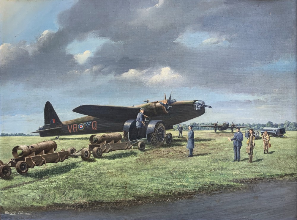 A Post-War Vickers Armstrong Wellington Bomber WWII RAF Oil Painting View II