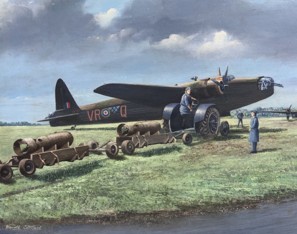 A Post-War Vickers Armstrong Wellington Bomber WWII RAF Oil Painting View III