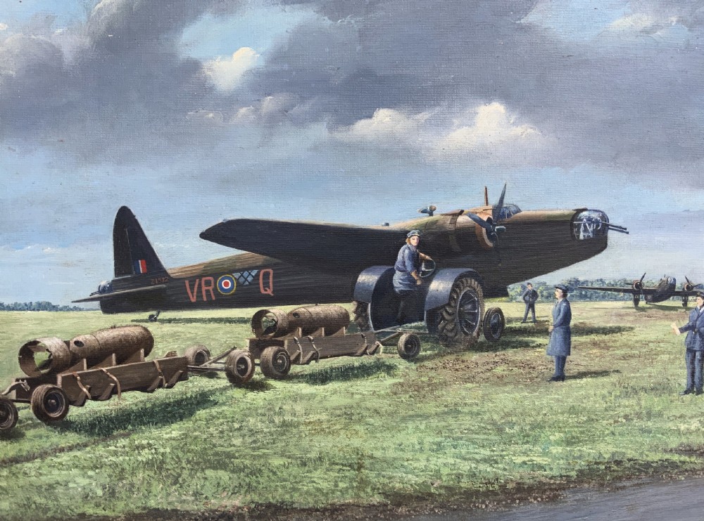 A Post-War Vickers Armstrong Wellington Bomber WWII RAF Oil Painting View V