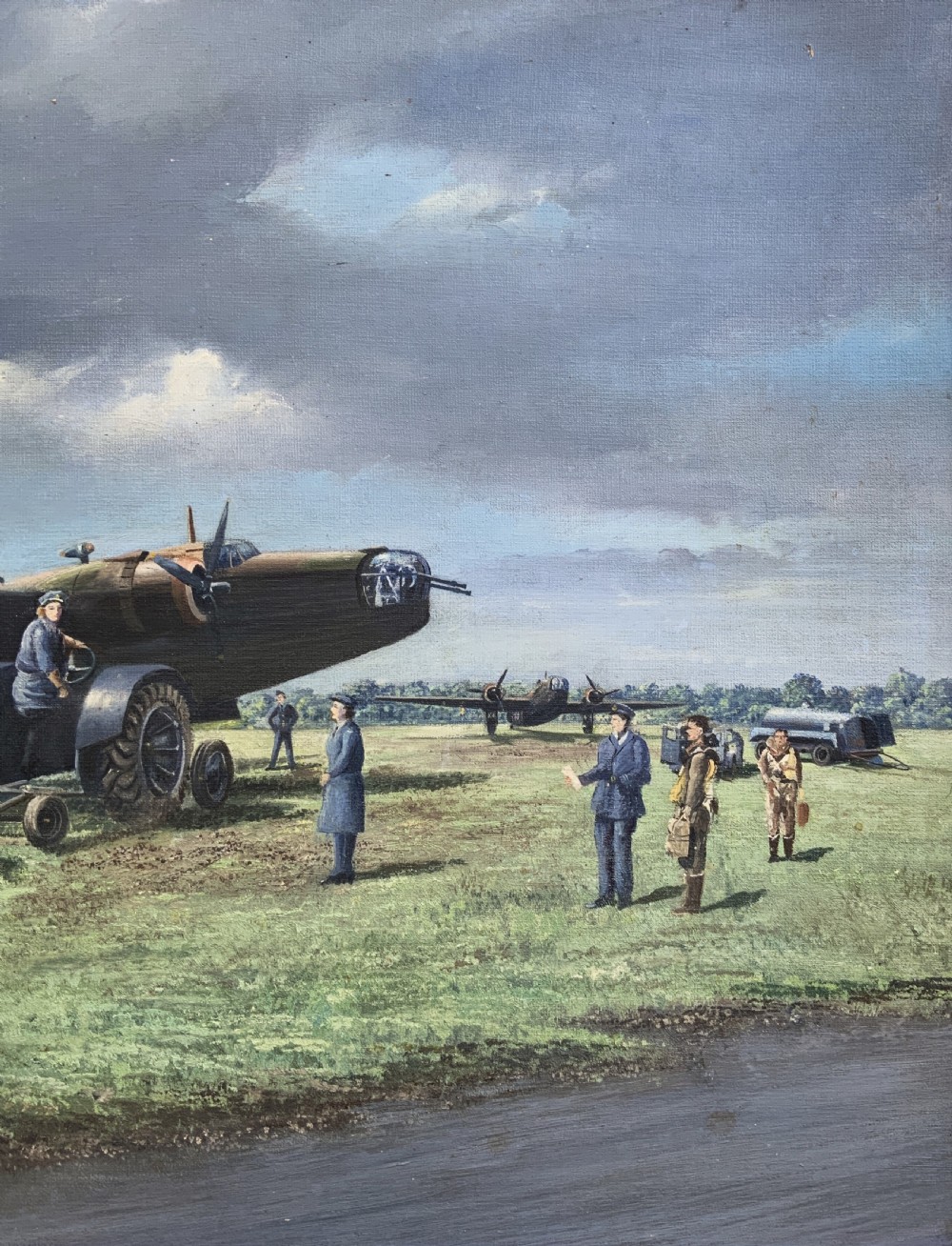 A Post-War Vickers Armstrong Wellington Bomber WWII RAF Oil Painting View VI