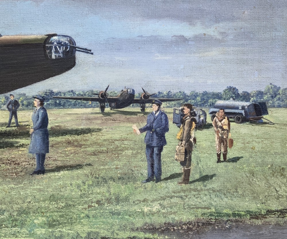 A Post-War Vickers Armstrong Wellington Bomber WWII RAF Oil Painting View VII