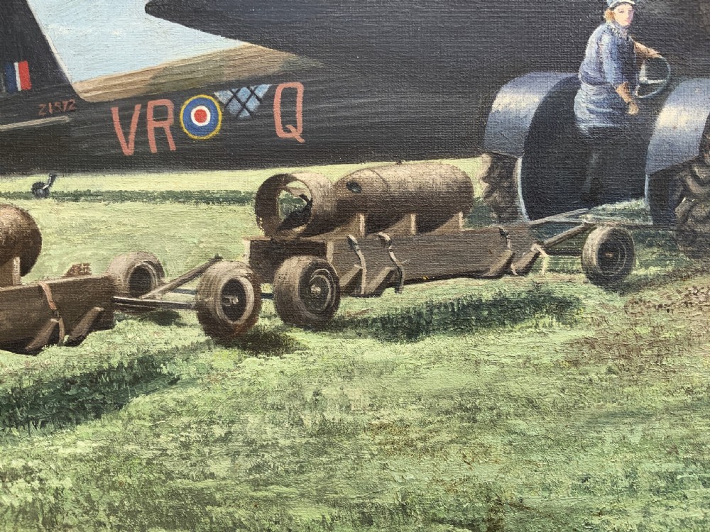 A Post-War Vickers Armstrong Wellington Bomber WWII RAF Oil Painting View XI