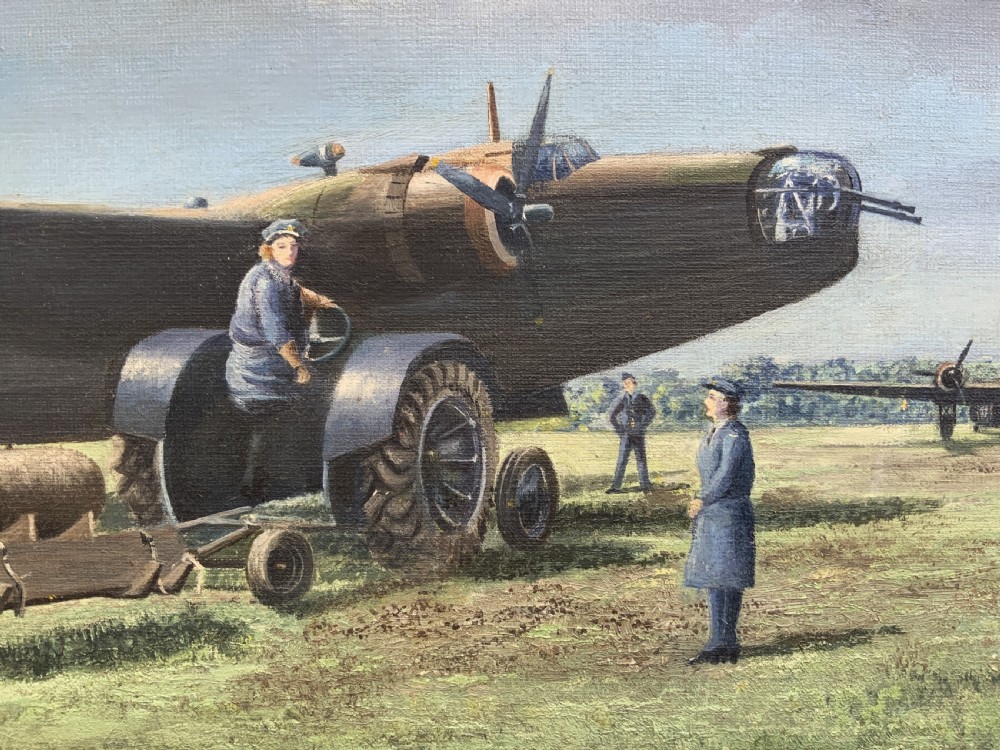 A Post-War Vickers Armstrong Wellington Bomber WWII RAF Oil Painting View XII