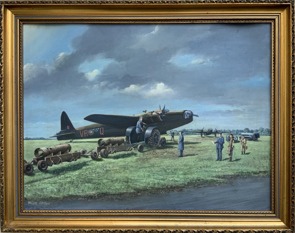 A Post-War Vickers Armstrong Wellington Bomber WWII RAF Oil Painting View XIV