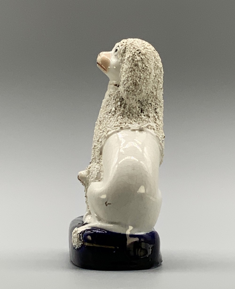 Circa 1910 Antique Staffordshire Pottery Poodle Family Figurine Statue
 View VII