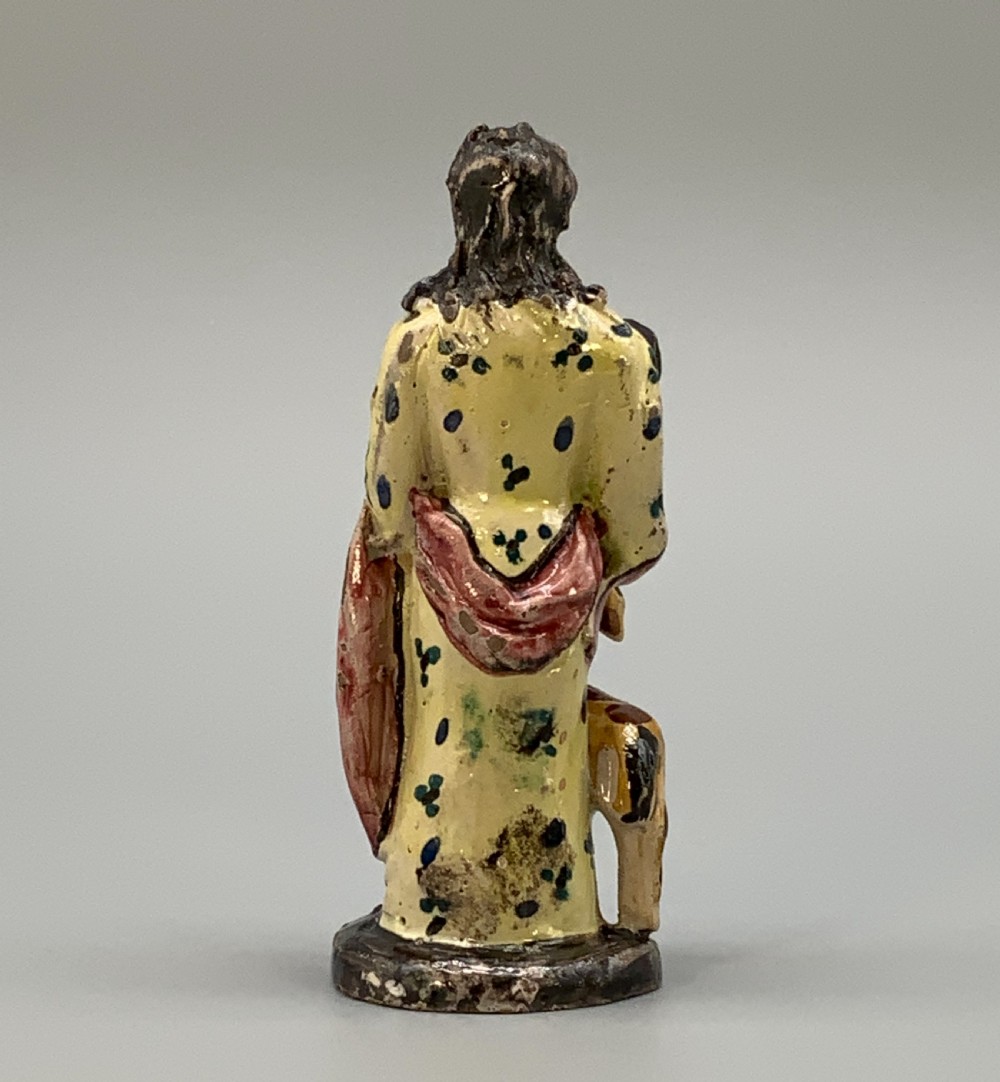 Circa 1810 Italian (Vietri) Polychrome Faience Pottery Figurine Group View VI