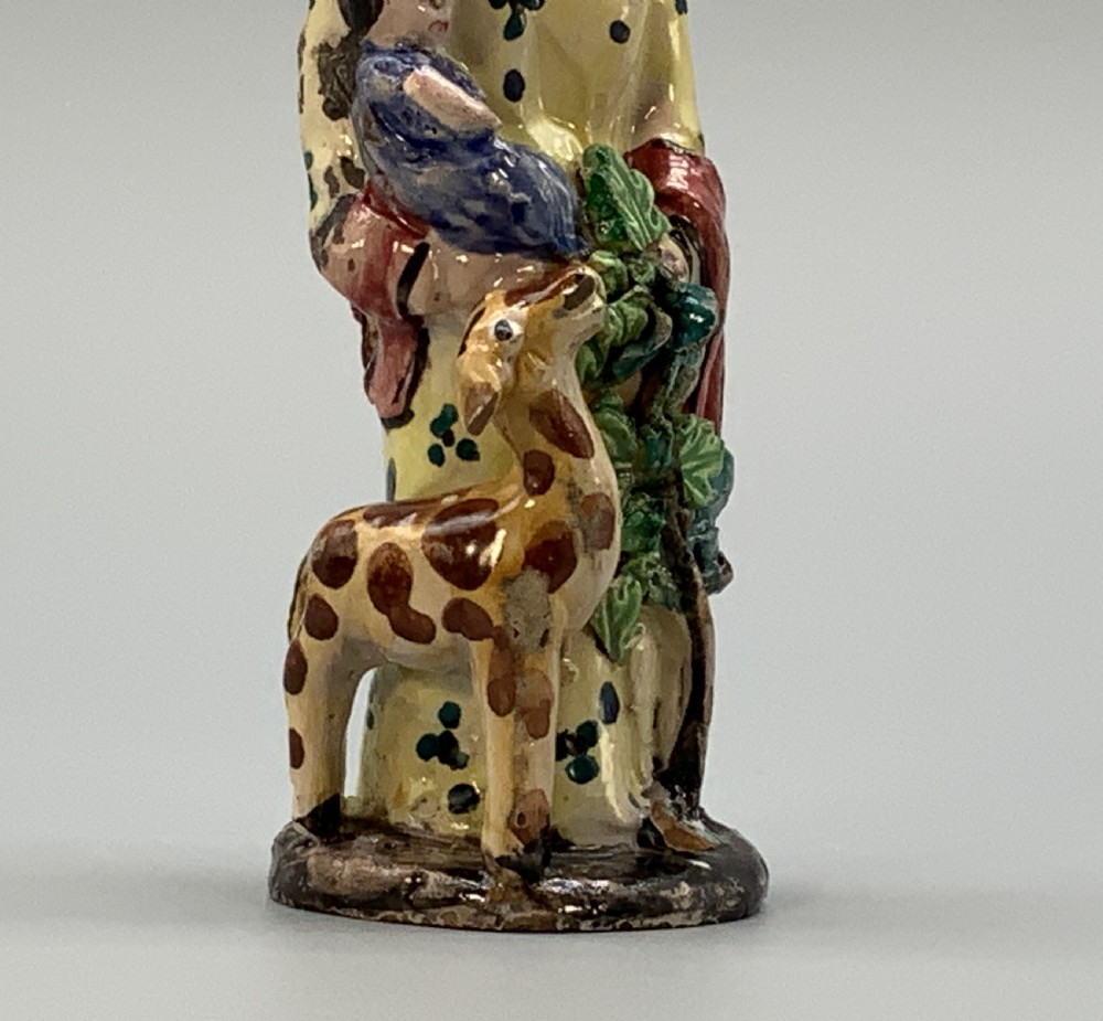 Circa 1810 Italian (Vietri) Polychrome Faience Pottery Figurine Group View IX