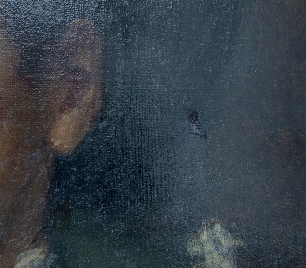 The Boy In White Lace - Exceptional 19th-Century Oil Portrait Painting View VII