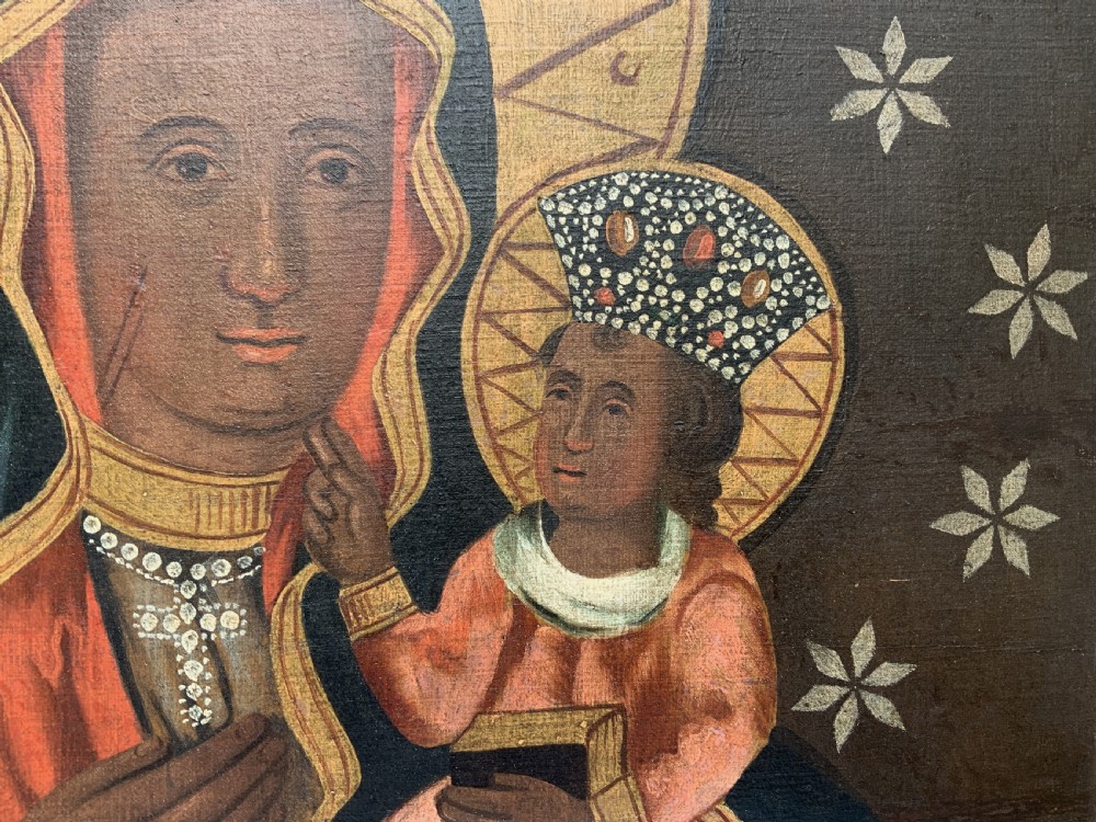 17th/18thC Polish School Oil on Canvas Double Portrait Painting Religious Icon View VII