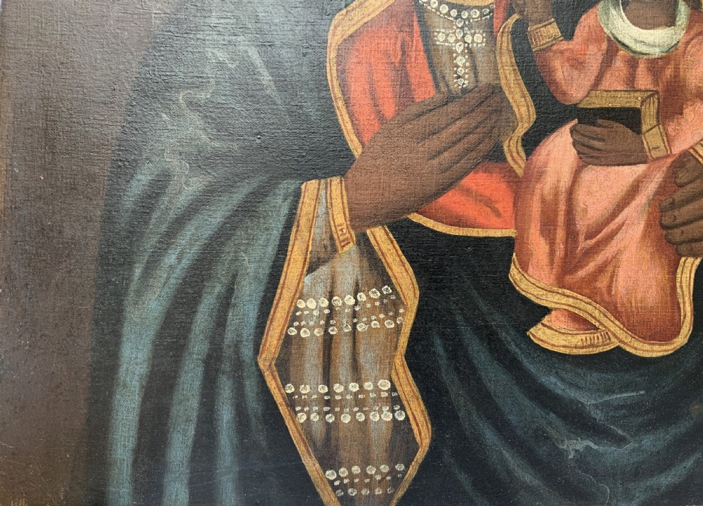 17th/18thC Polish School Oil on Canvas Double Portrait Painting Religious Icon View IX