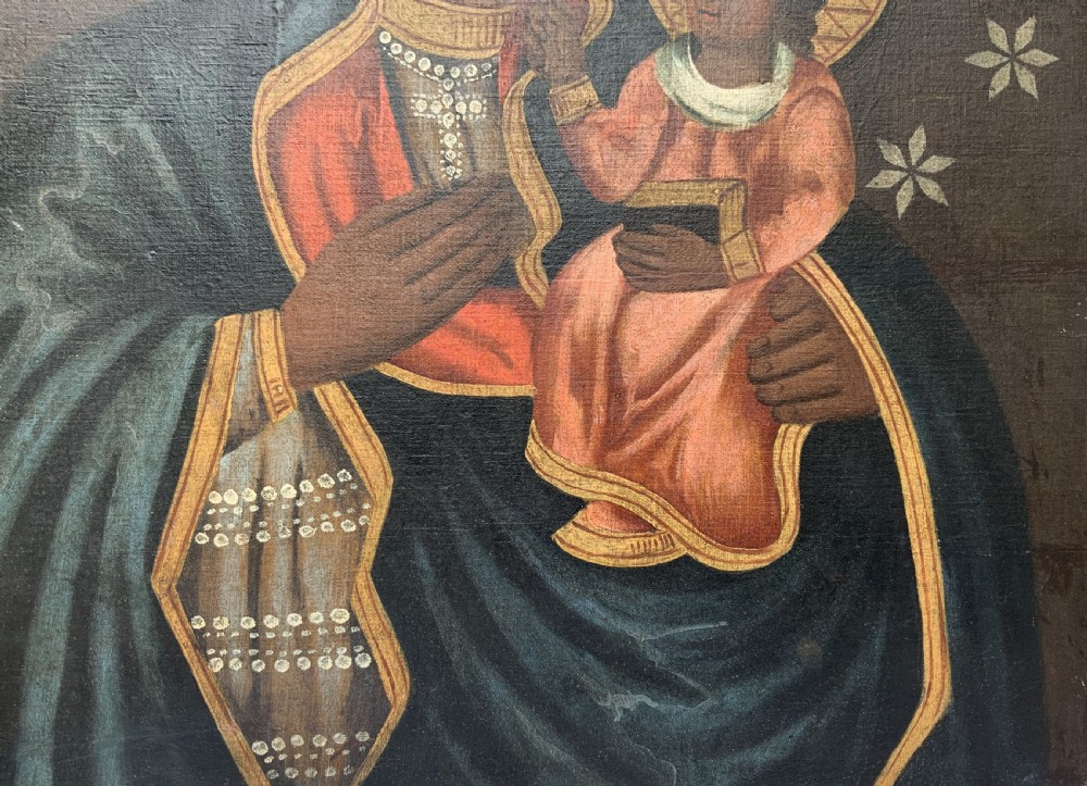 17th/18thC Polish School Oil on Canvas Double Portrait Painting Religious Icon View X