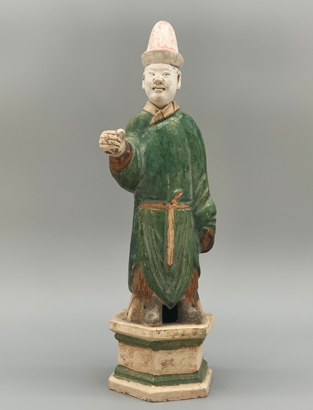 Tall 16thC Chinese Ming Dynasty Glazed Terracotta Tomb Companion Figurine Statue View III