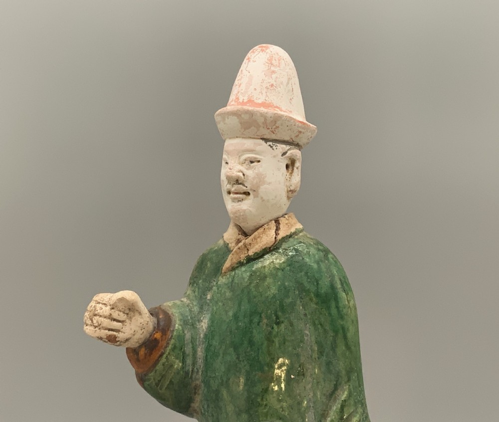 Tall 16thC Chinese Ming Dynasty Glazed Terracotta Tomb Companion Figurine Statue View VII