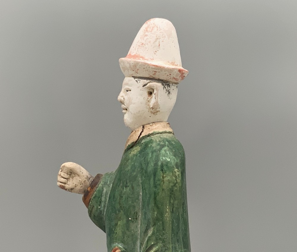 Tall 16thC Chinese Ming Dynasty Glazed Terracotta Tomb Companion Figurine Statue View X