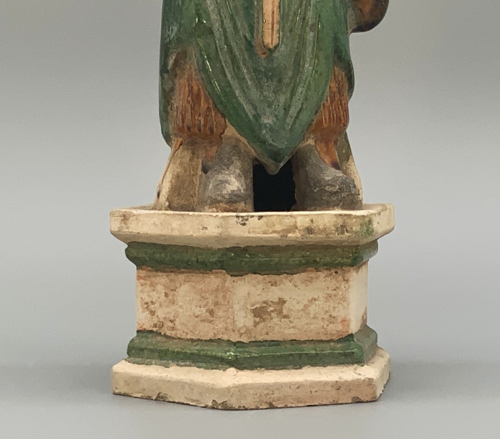 Tall 16thC Chinese Ming Dynasty Glazed Terracotta Tomb Companion Figurine Statue View XII