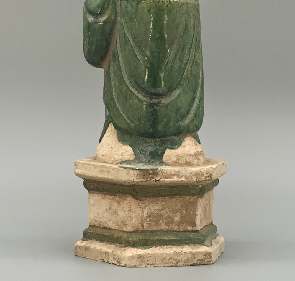 Tall 16thC Chinese Ming Dynasty Glazed Terracotta Tomb Companion Figurine Statue View XIV