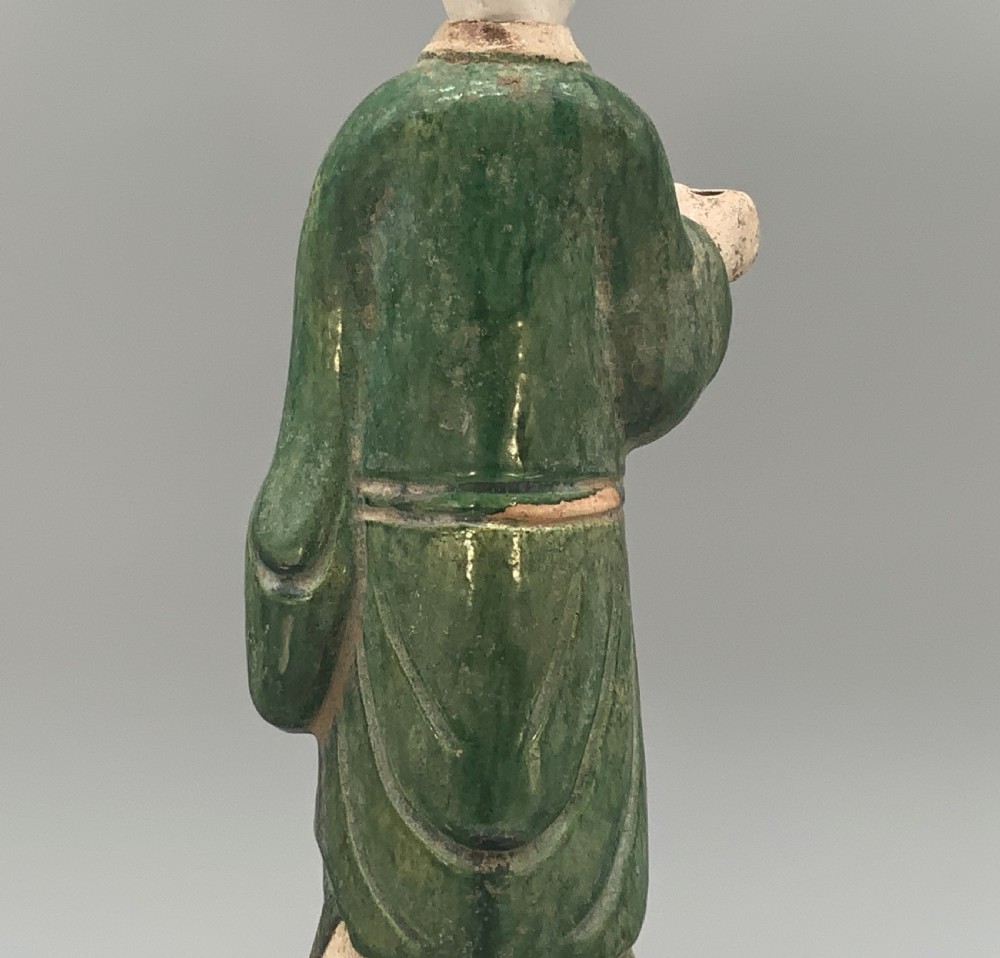 Tall 16thC Chinese Ming Dynasty Glazed Terracotta Tomb Companion Figurine Statue View XV