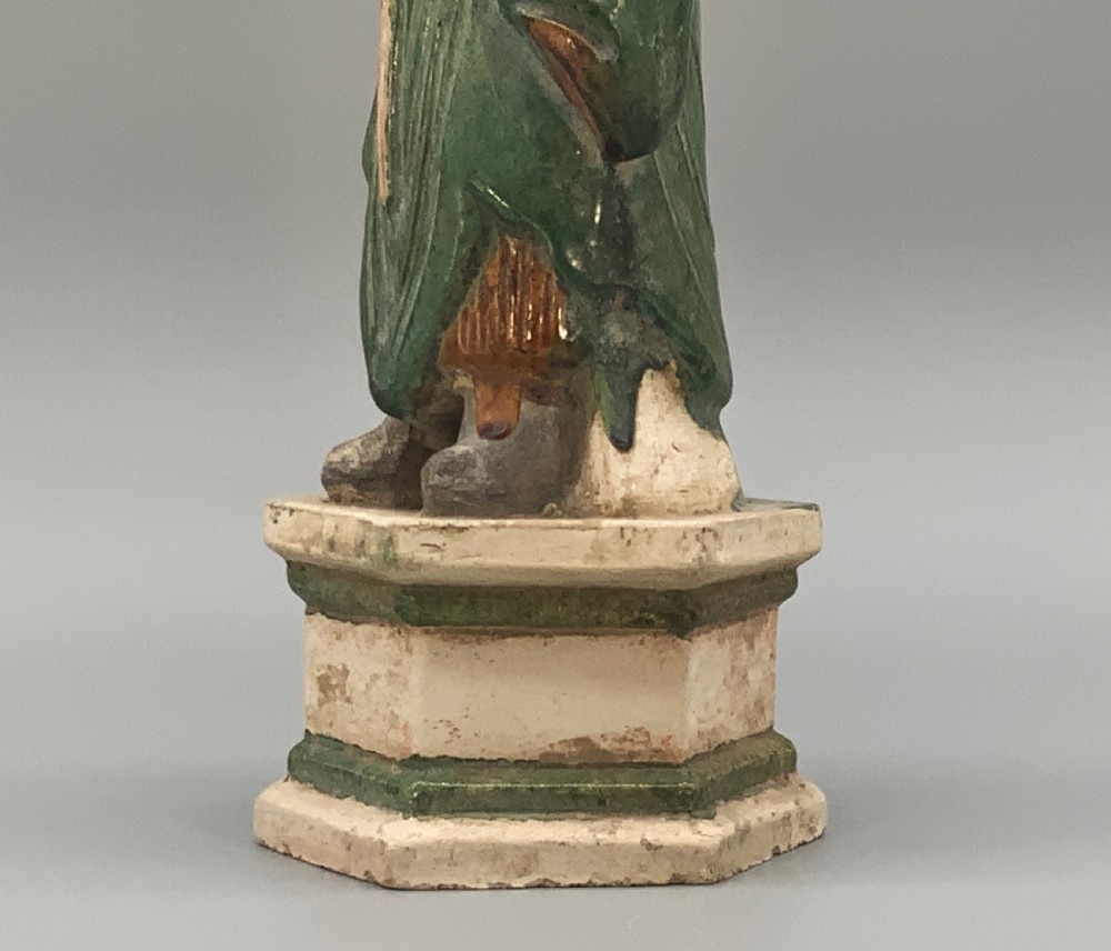 Tall 16thC Chinese Ming Dynasty Glazed Terracotta Tomb Companion Figurine Statue View XVI