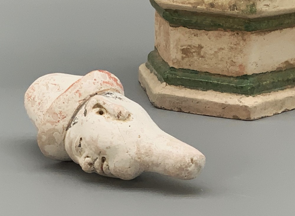 Tall 16thC Chinese Ming Dynasty Glazed Terracotta Tomb Companion Figurine Statue View XVII
