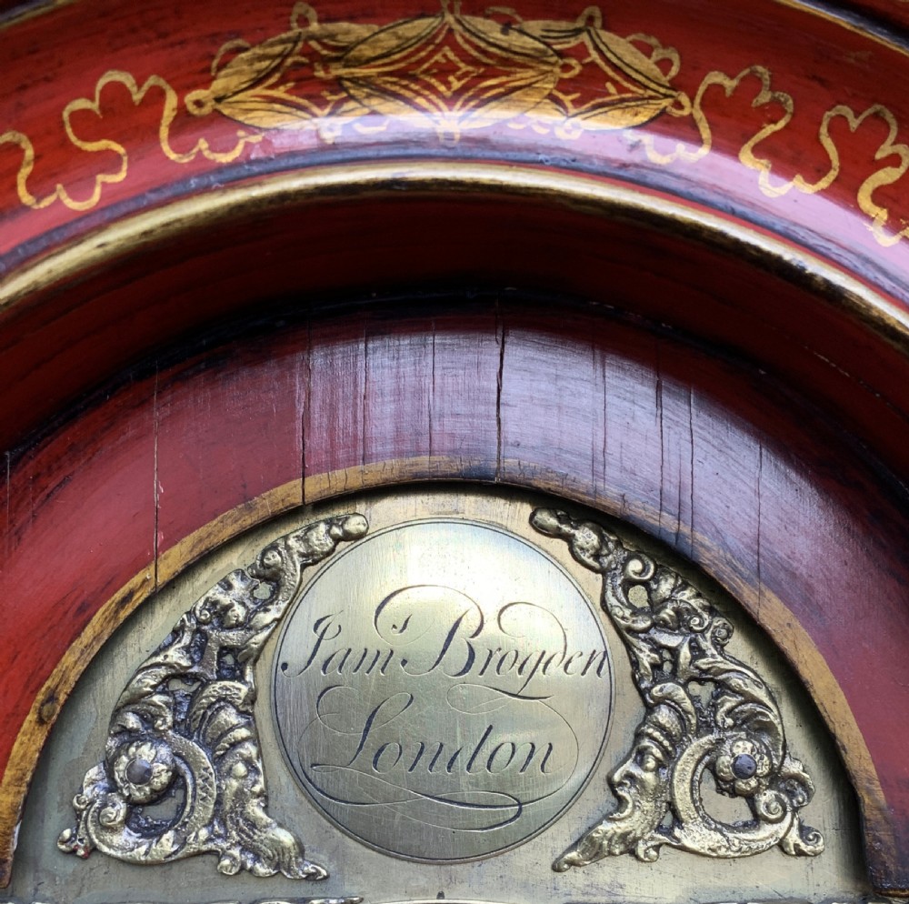 Rare 18th-Century Slim London Chinoiserie Lacquered 8-Day Longcase Clock C. 1780 View IX