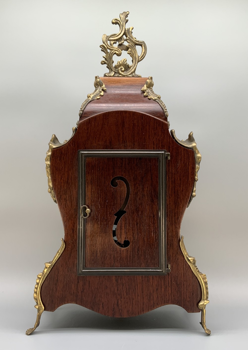 Large Marquetry Mantel Clock 18thC Boulle Style Mid-Century 8-day Bim-Bam Chime View VII