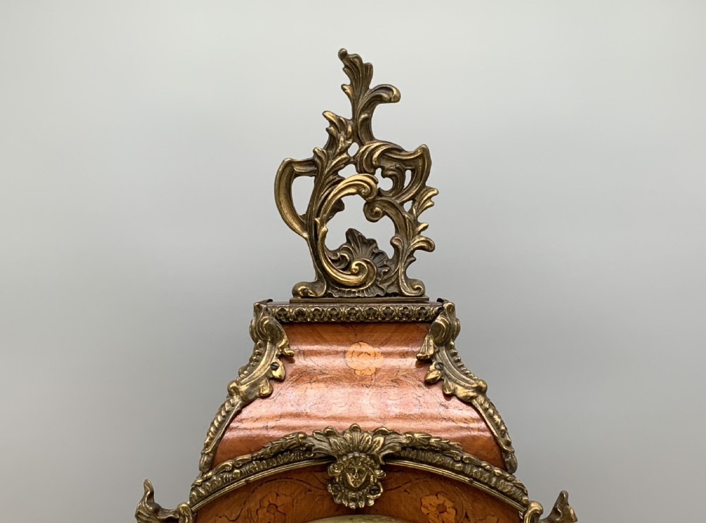 Large Marquetry Mantel Clock 18thC Boulle Style Mid-Century 8-day Bim-Bam Chime View XII